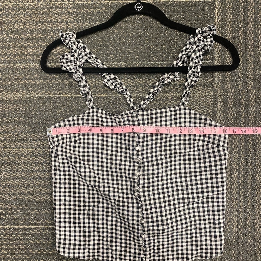 Madewell Ruffle-Strap Cami Top in Gingham Check Size 6 - Picture 4 of 7